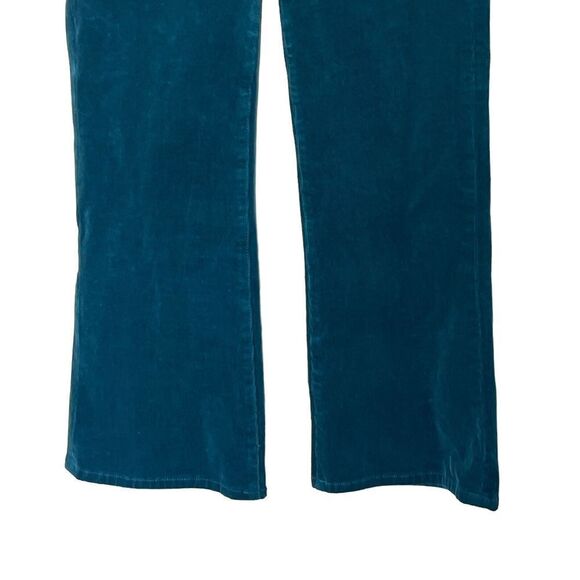 Anthropologie Pilcro Yaya Velvet Flare Pants Turquoise Women’s Size XS Pull-On - Picture 4 of 14